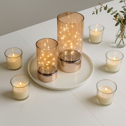 Set of 2 LED Christmas lights 20xLED+10xLED/2xAA+3xAA warm white