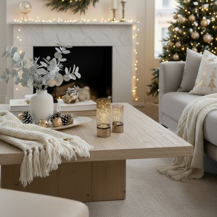 Set of 2 LED Christmas lights 20xLED+10xLED/2xAA+3xAA warm white