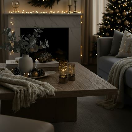 Set of 2 LED Christmas lights 20xLED+10xLED/2xAA+3xAA warm white