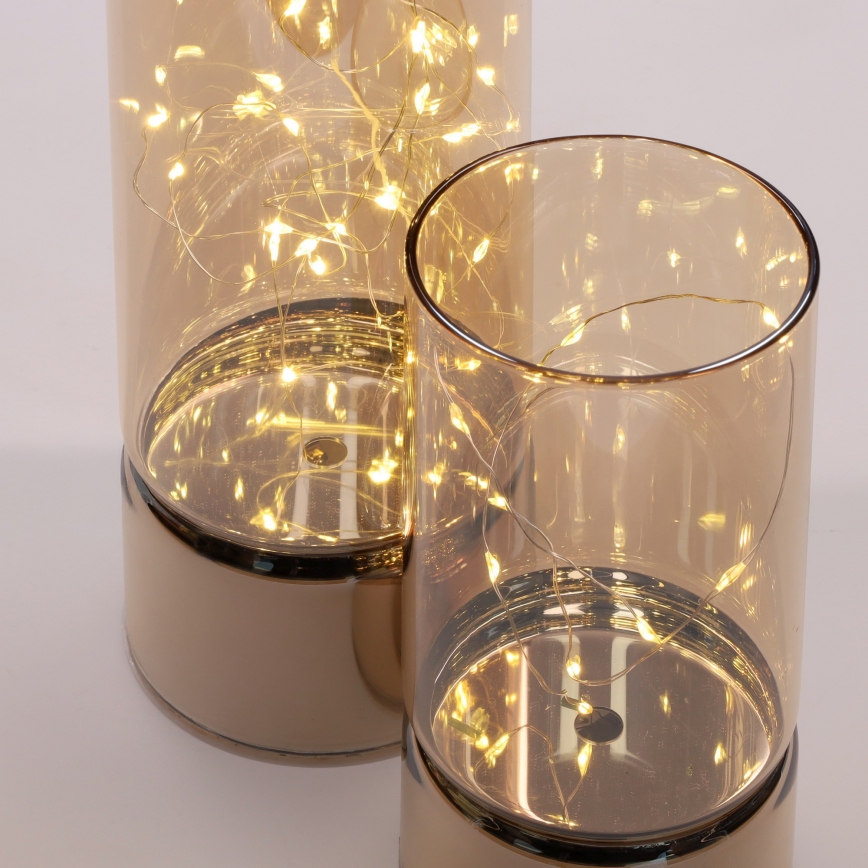 Set of 2 LED Christmas lights 20xLED+10xLED/2xAA+3xAA warm white