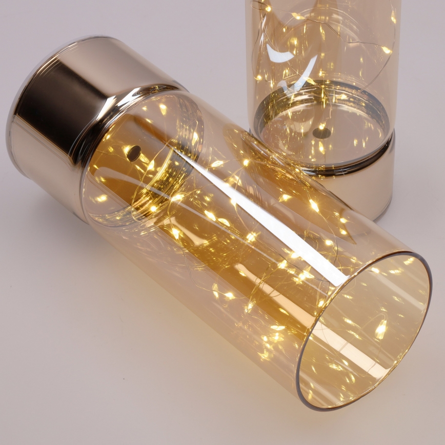 Set of 2 LED Christmas lights 20xLED+10xLED/2xAA+3xAA warm white