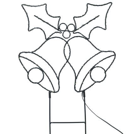 LED Outdoor Christmas Decoration 100xLED/3xAA IP44 Warm White Bells