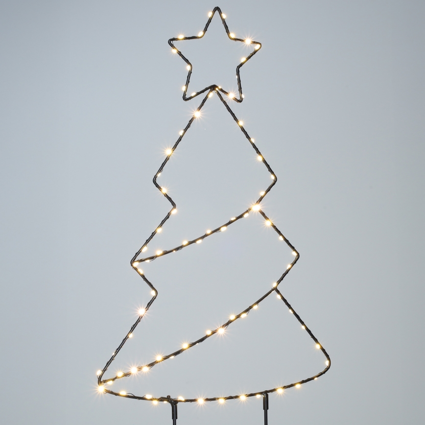 LED Outdoor Christmas Decoration 85xLED/3xAA IP44 Warm White Tree