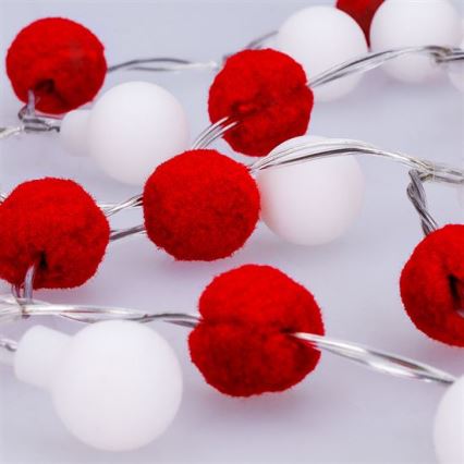 LED Christmas String Lights, 20 LEDs, battery-operated (2×AA), 1.8 m, Warm White