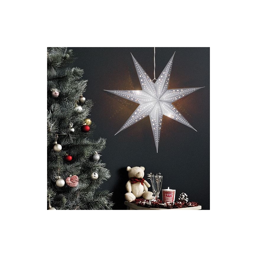 LED Christmas Decoration 20xLED/2xAA Warm White Silver Star