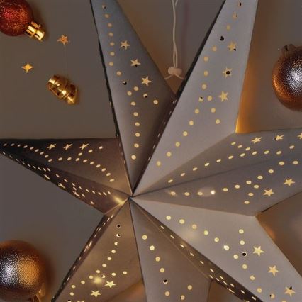 LED Christmas Decoration 20xLED/2xAA Warm White Silver Star