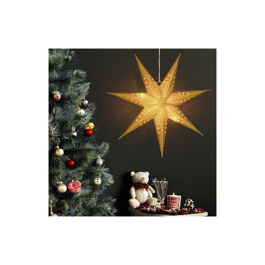 LED Christmas Decoration 20xLED/2xAA Warm White Gold Star
