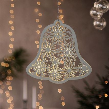 LED Christmas Bell Decoration 9xLED/2xAA Warm White