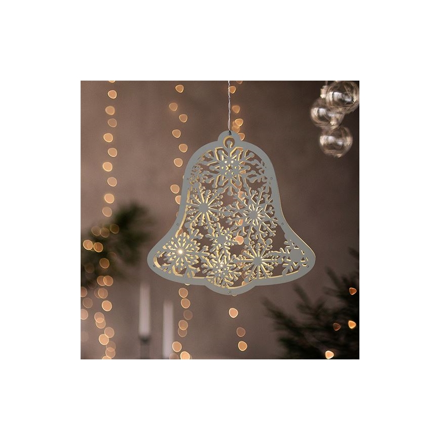 LED Christmas Bell Decoration 9xLED/2xAA Warm White