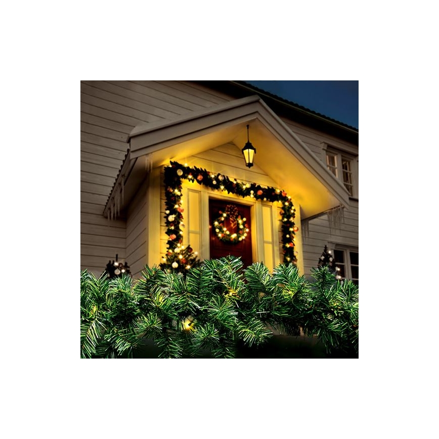 LED Outdoor Christmas Garland 80xLED/3xAA 500 cm IP44