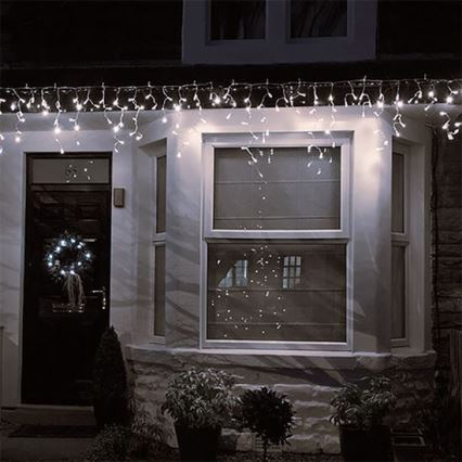 LED Outdoor Christmas curtain 360xLED/8 functions 15m IP44 warm white