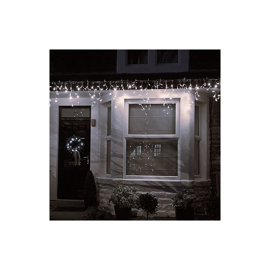 LED Outdoor Christmas curtain 360xLED/8 functions 15m IP44 warm white