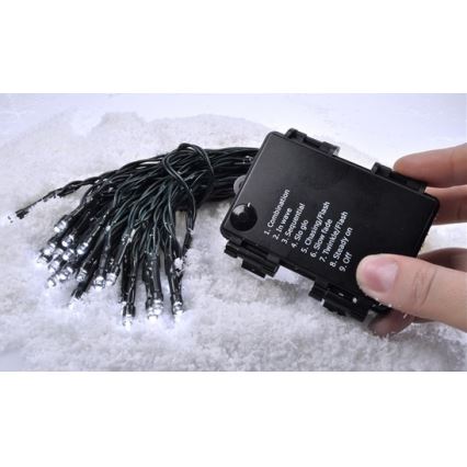 LED Christmas outdoor chain 8 m 50xLED/3xAA warm white