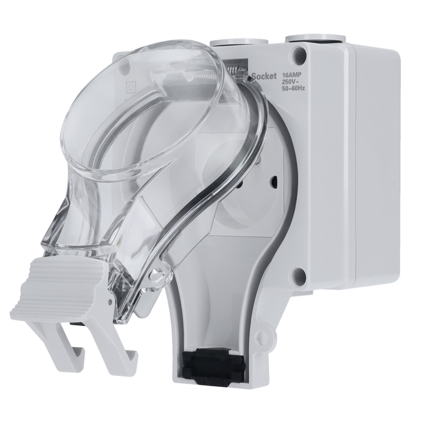 Weatherproof socket for damp environments 230V/16A IP66