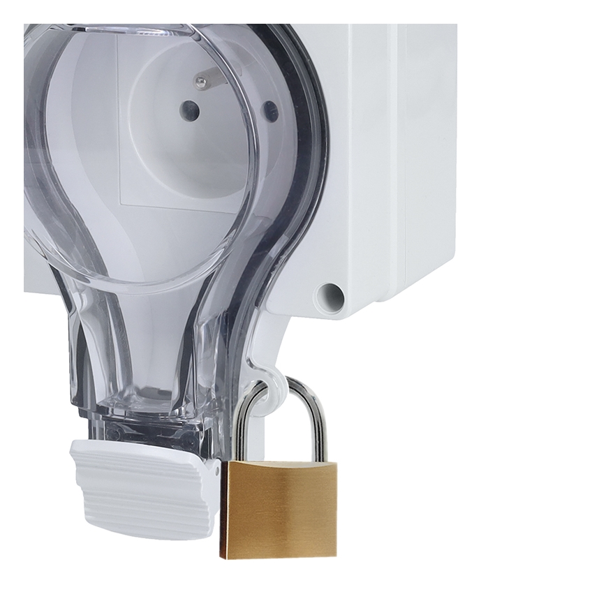 IP66-rated socket with switch for damp environments, 230V/16A