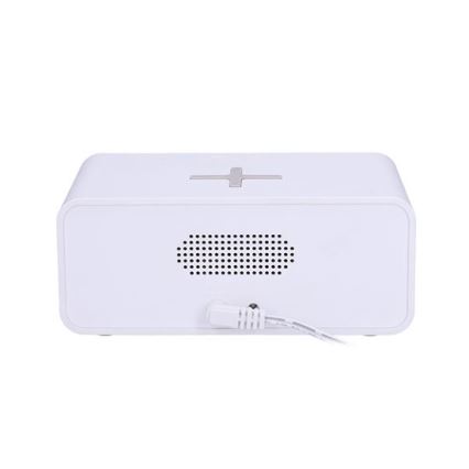Digital Clock with Qi Wireless Charger, 230V/CR2032, White