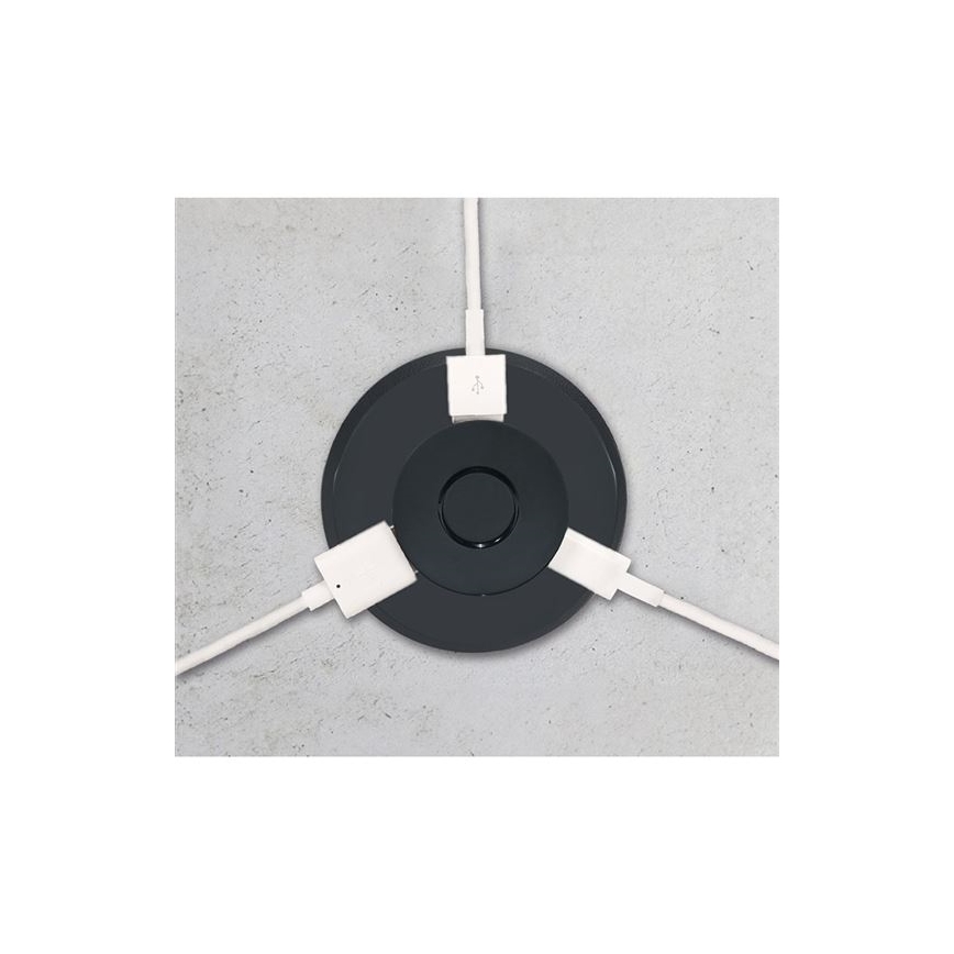 Built-in USB charger USB A+C black