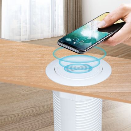 Built-in wireless charger + USB A+C white