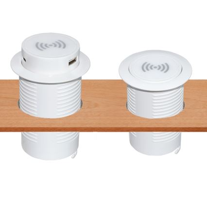 Built-in wireless charger + USB A+C white