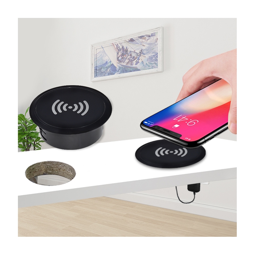 Built-in wireless charger black