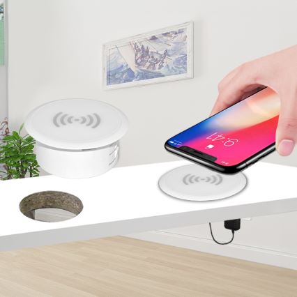 Built-in wireless charger white