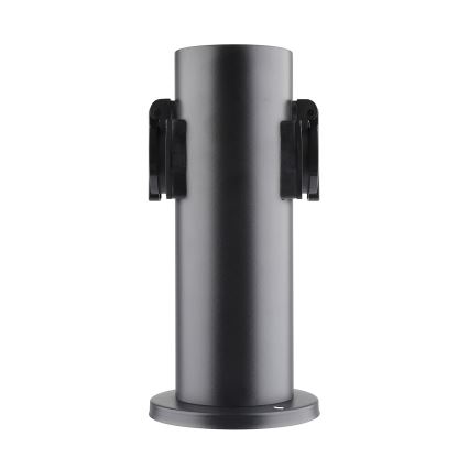 Outdoor socket column 2Z 230V IP44 black round