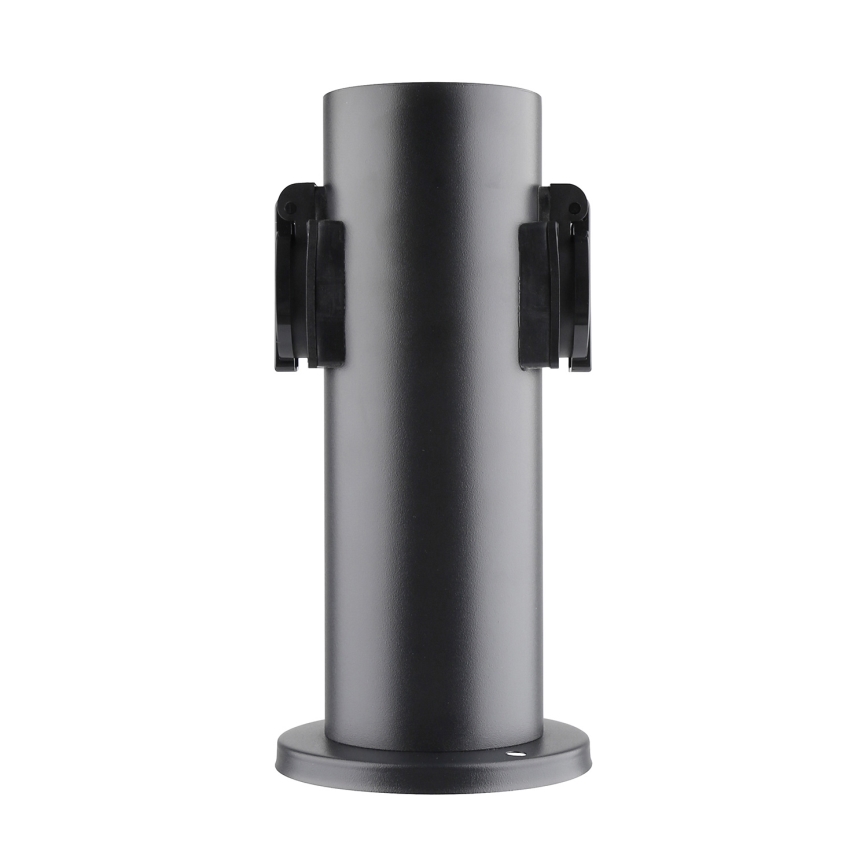 Outdoor socket column 2Z 230V IP44 black round
