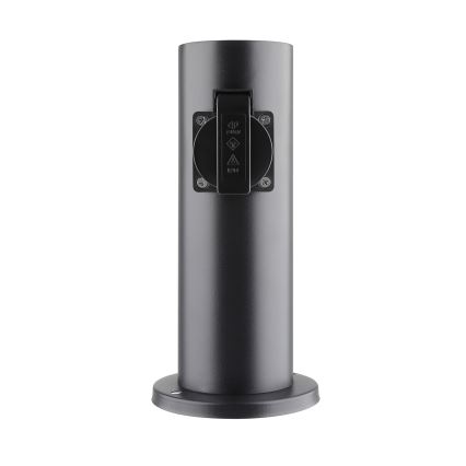 Outdoor socket column 2Z 230V IP44 black round