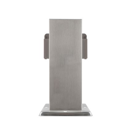 Outdoor socket column 2Z 230V IP44 matte chrome angular