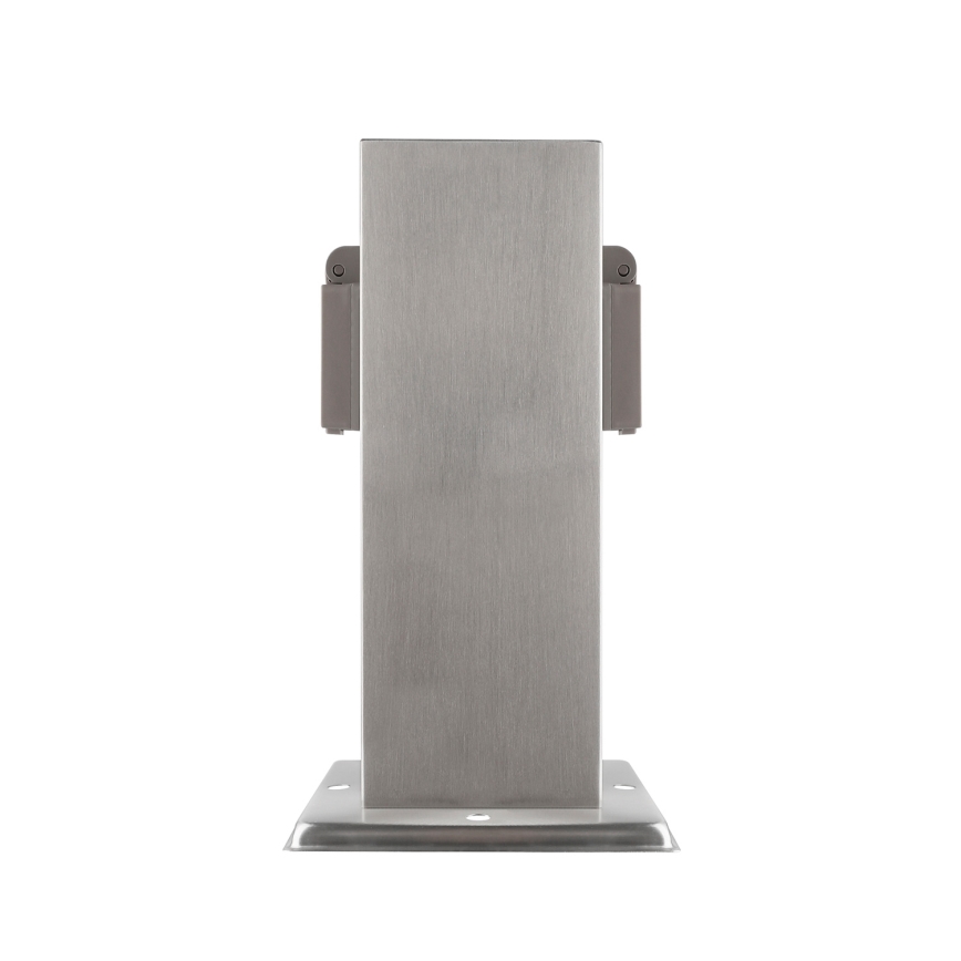 Outdoor socket column 2Z 230V IP44 matte chrome angular