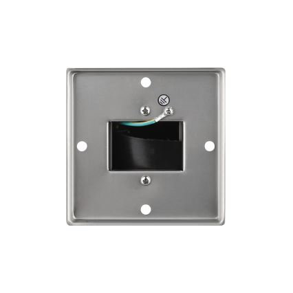 Outdoor socket column 2Z 230V IP44 matte chrome angular