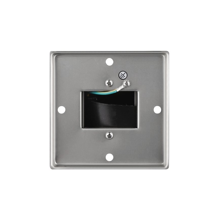 Outdoor socket column 2Z 230V IP44 matte chrome angular