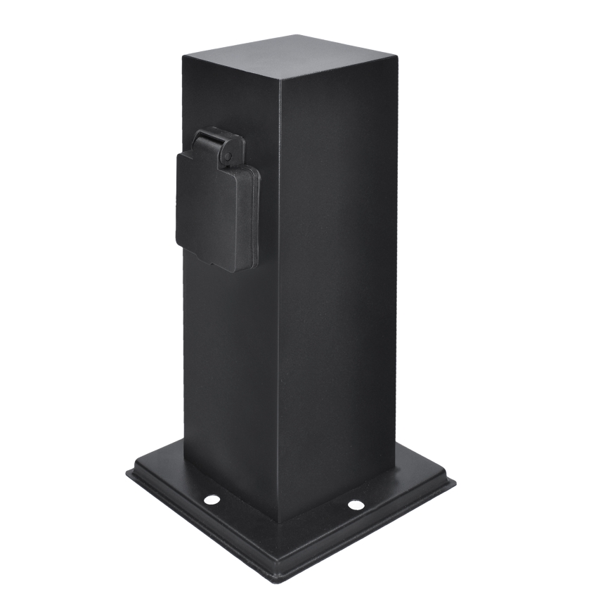 Outdoor socket column 2Z 230V IP44 black angular