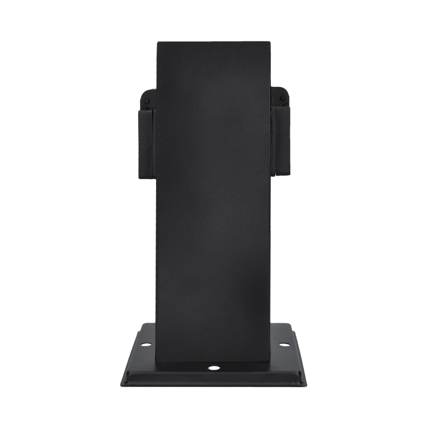 Outdoor socket column 2Z 230V IP44 black angular