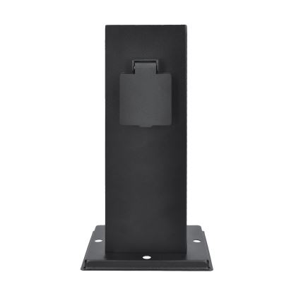 Outdoor socket column 2Z 230V IP44 black angular