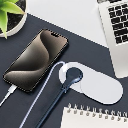 Flush-mounted outlet 20 W, 1 socket + USB-A & USB-C, white