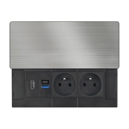 Built-in outlet 20W 2-socket + USB-A + USB-C + HDMI
