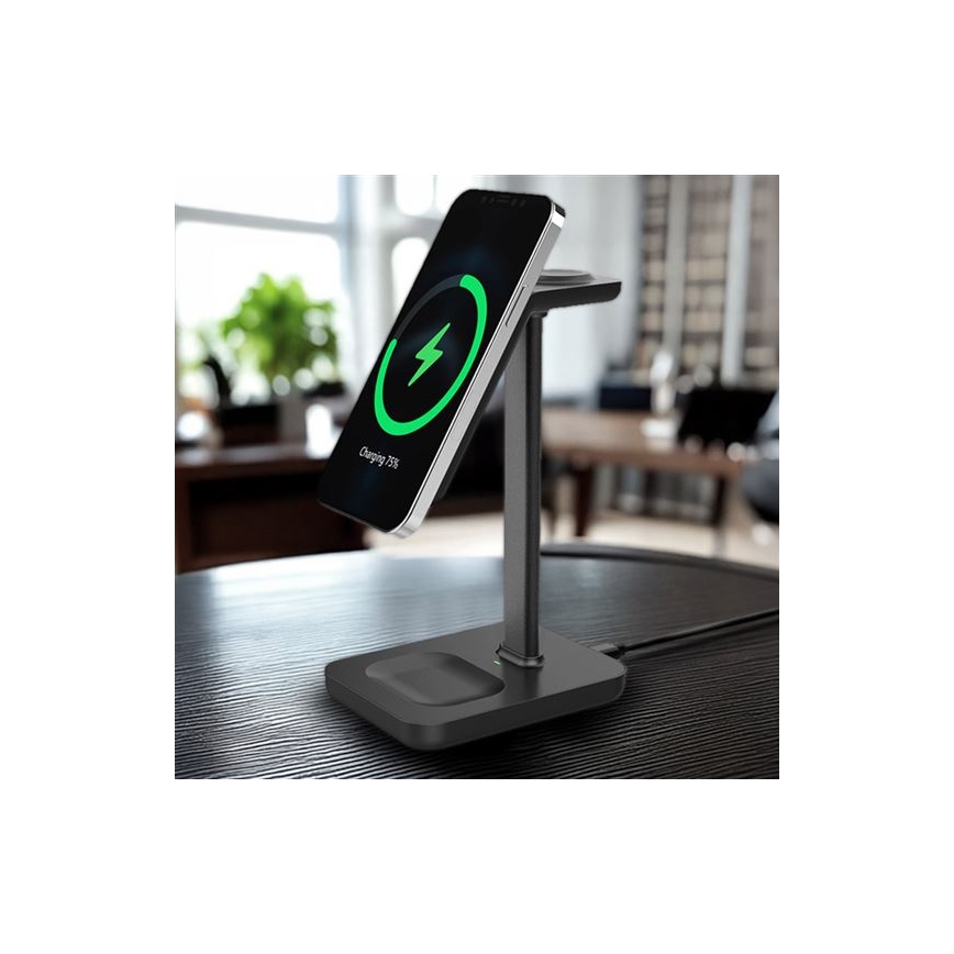 23W 3-in-1 Desktop Wireless Charger