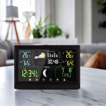 Weather Station with Color Display, 5V/2xAAA, Black