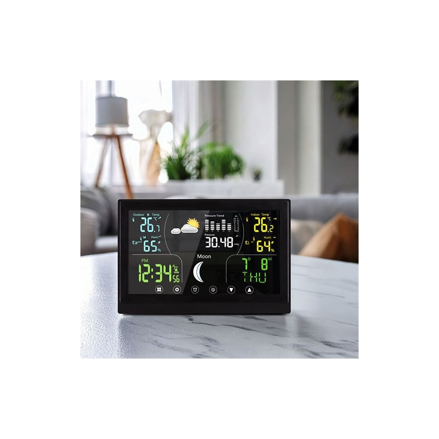 Weather Station with Color Display, 5V/2xAAA, Black