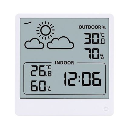 Digital thermometer 5V/2xAAA + 2xAAA white