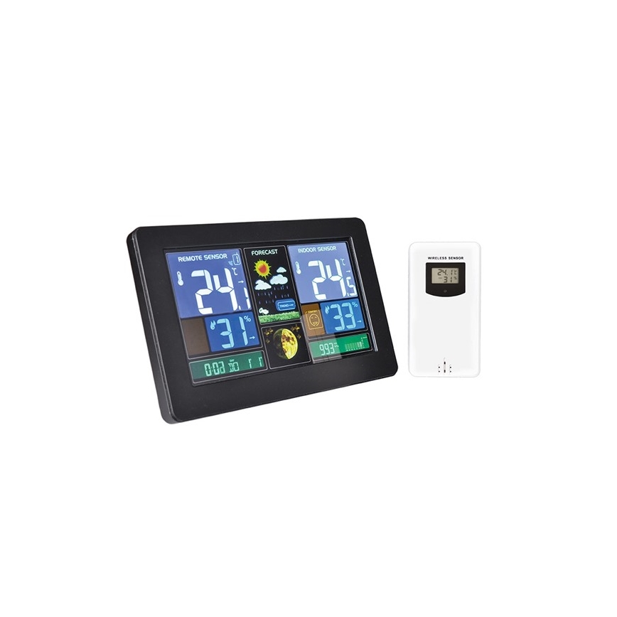 Weather station with LCD display USB charging black