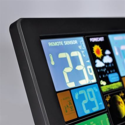 Weather station with LCD display USB charging black