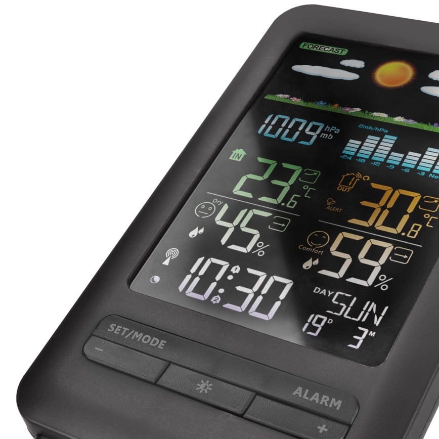 Weather station with LCD display 2xAA + 2xAA black