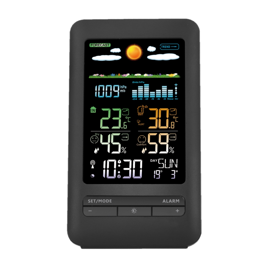 Weather station with LCD display 2xAA + 2xAA black