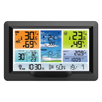 Professional weather station with color LCD display and alarm clock 3xAA