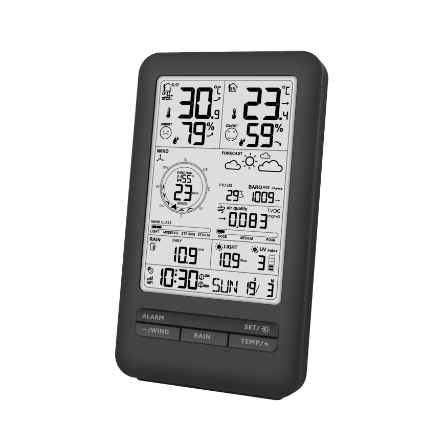 Professional weather station with LCD display 2xAA Wi-Fi Tuya
