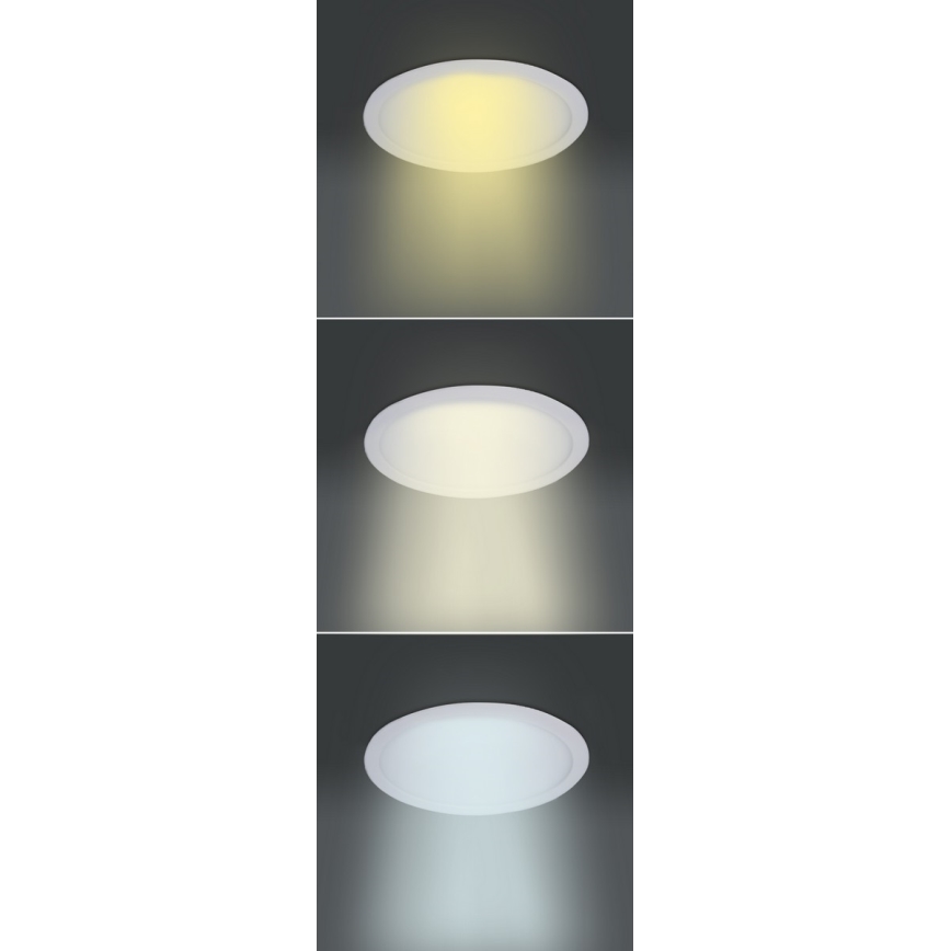 LED recessed ceiling light 24W/230V 3000/4000/6000K Ø30 cm white