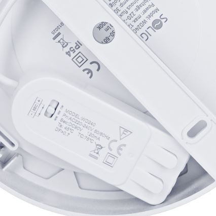 2-in-1 LED surface/recessed panel, 12W, 230V, selectable CCT (3000/4000/6000K), Ø17 cm, IP54, silver