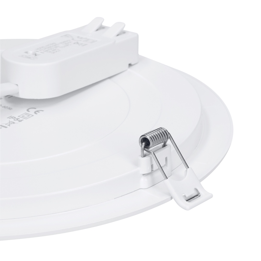 2-in-1 LED surface/recessed panel, 12W, 230V, selectable CCT (3000/4000/6000K), Ø17 cm, IP54, silver